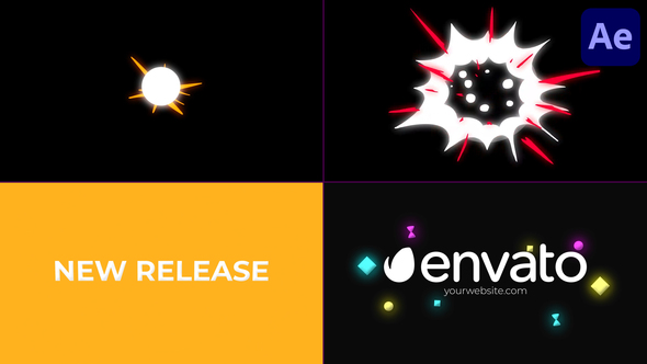 Neon Shapes Logo for After Effects Logo Stings template preview