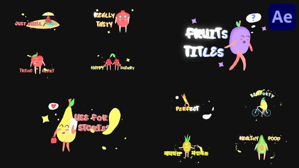 Fruits Titles | After Effects Titles template preview