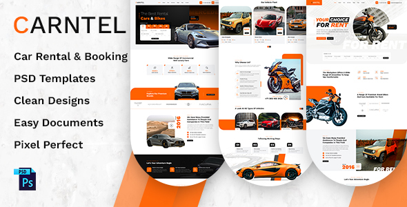 Carntel - Car Rental & Booking PSD Template