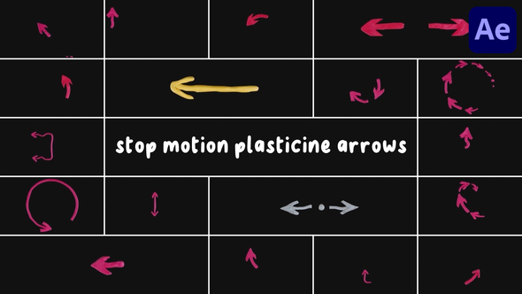 Stop Motion Plasticine Arrows for After Effects Elements template preview