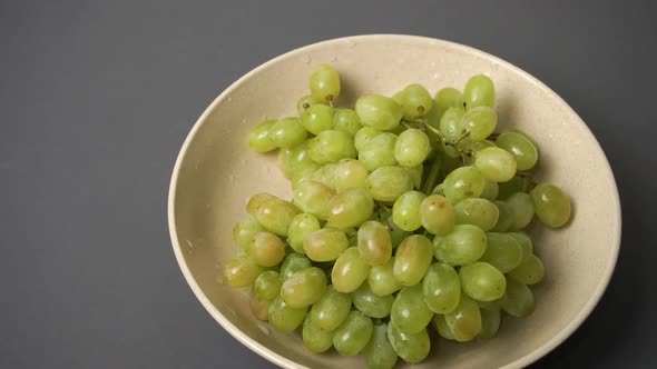 Green Grape in the Ceramic Plate