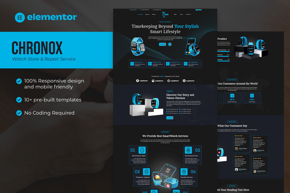 Chronox - Watch Store & Repair Service Elementor Template Kit