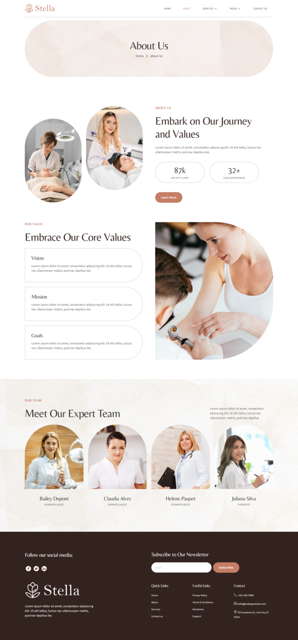 Stella - Dermatology & Skincare Elementor Template Kit