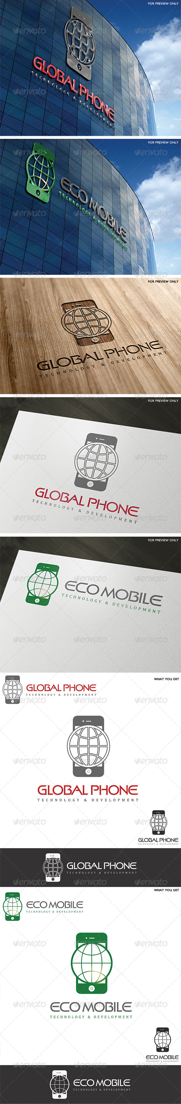 Multipurpose Mobile Phone Logo Template - Vector Abstract