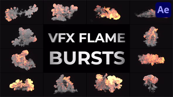 VFX Flame Bursts for After Effects Elements template preview