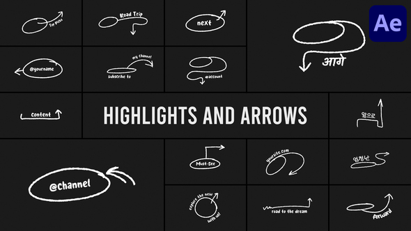 Highlight And Arrows for After Effects Elements template preview