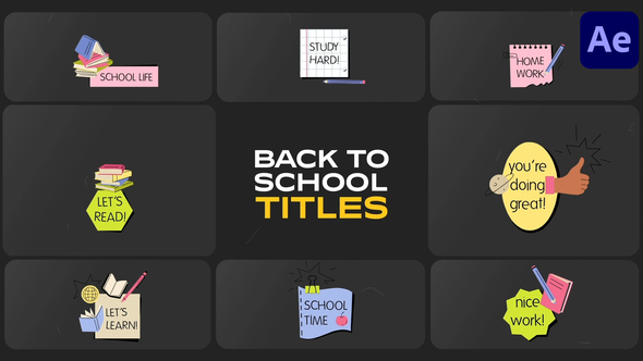 School Time Titles for After Effects Titles template preview