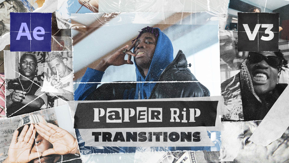 Paper Rip Transitions Elements template preview