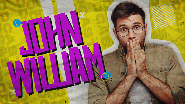 Podcast | Paper Opener | MOGRT Premiere Pro template preview