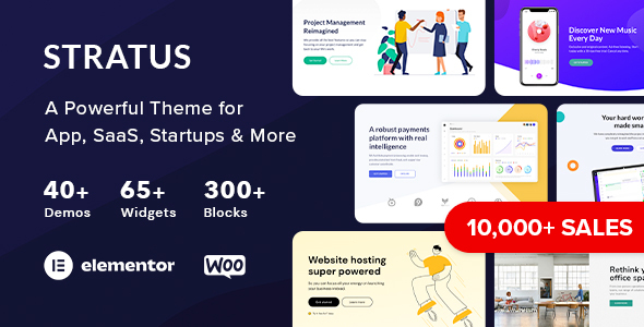 App SaaS Software Startup Tech Theme - Stratus