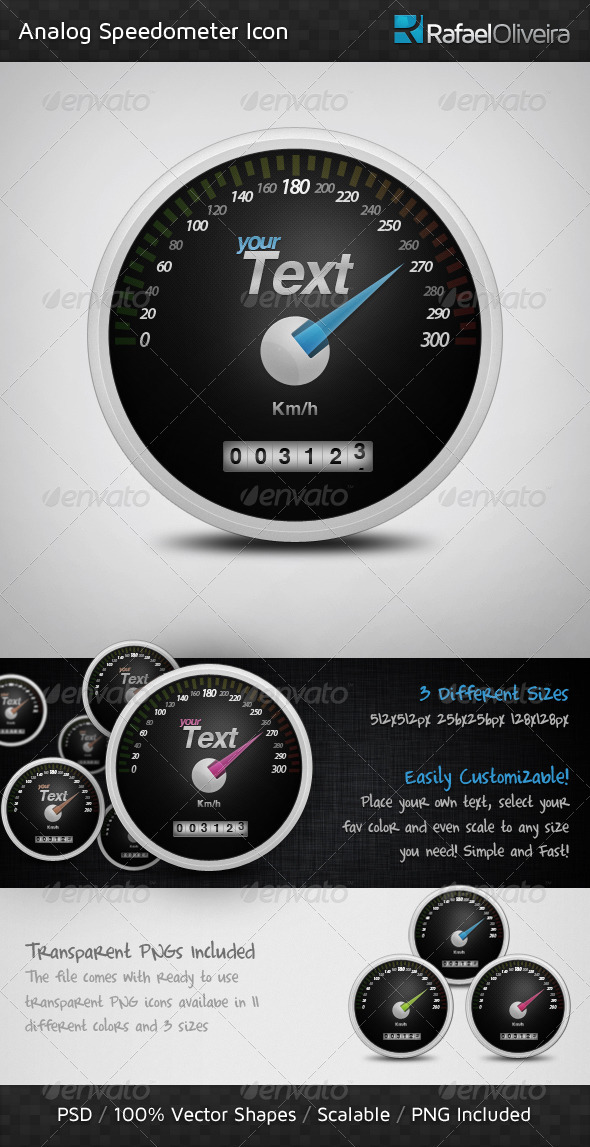 Analog Speedometer Icon - Technology Icons