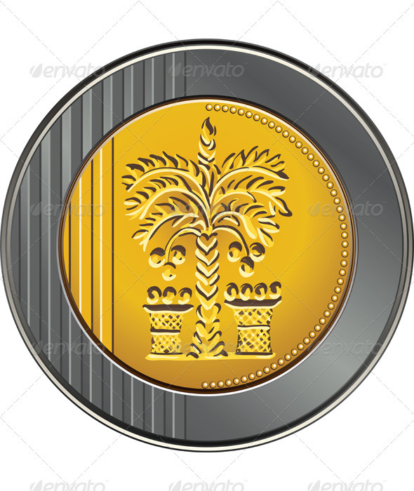 Vector Israeli shekel coin with the image of the d