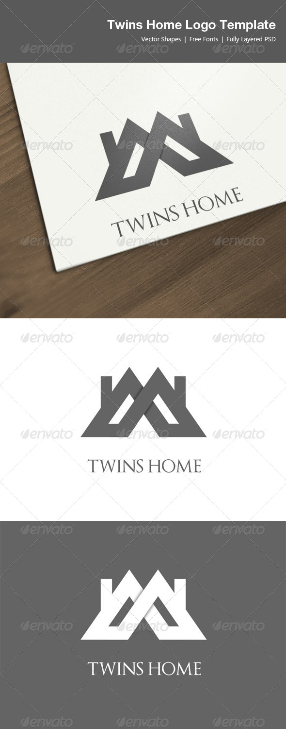 Twins Home Logo Template - Buildings Logo Templates