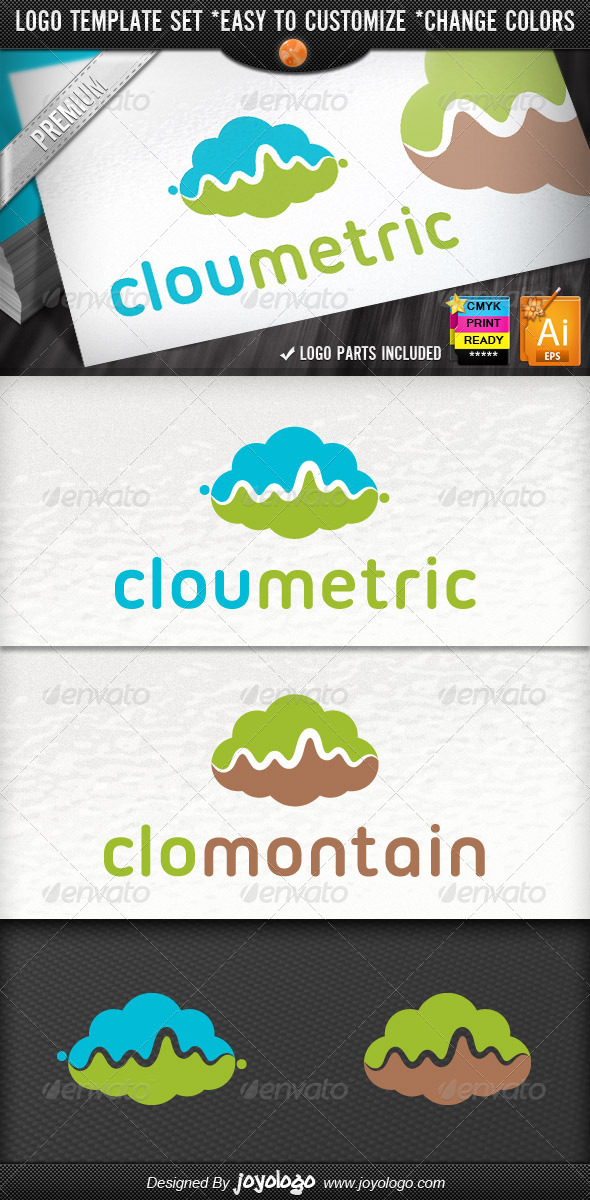 Statistics Metrics Analytics Cloud Logo Template - Symbols Logo Templates