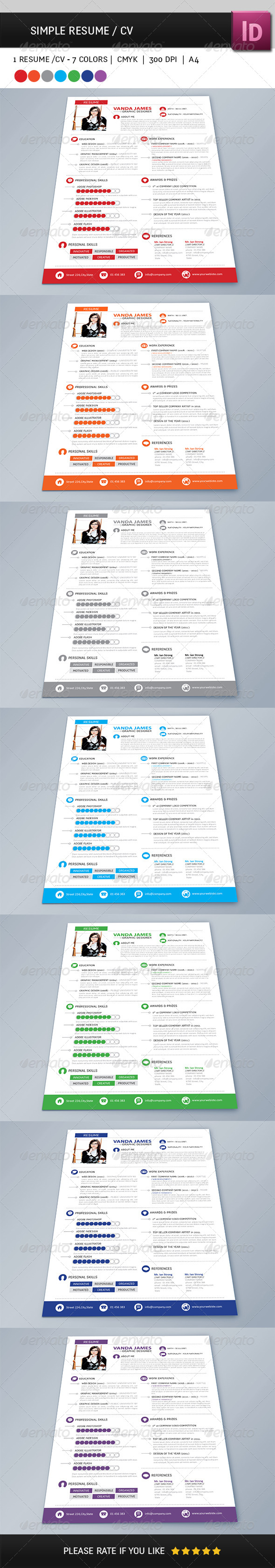 Simple Resume / CV - Resumes Stationery