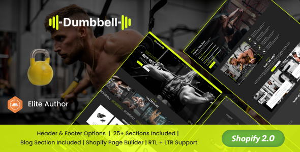 Dumbell - gym, Sports Clothing & Fitness Equipment Shopify Theme