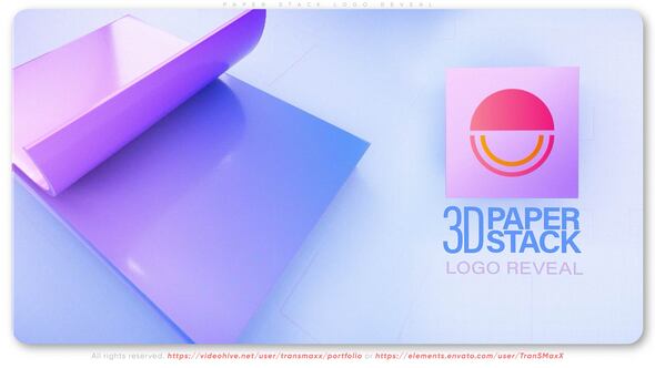 Paper Stack Logo Reveal Logo Stings template preview