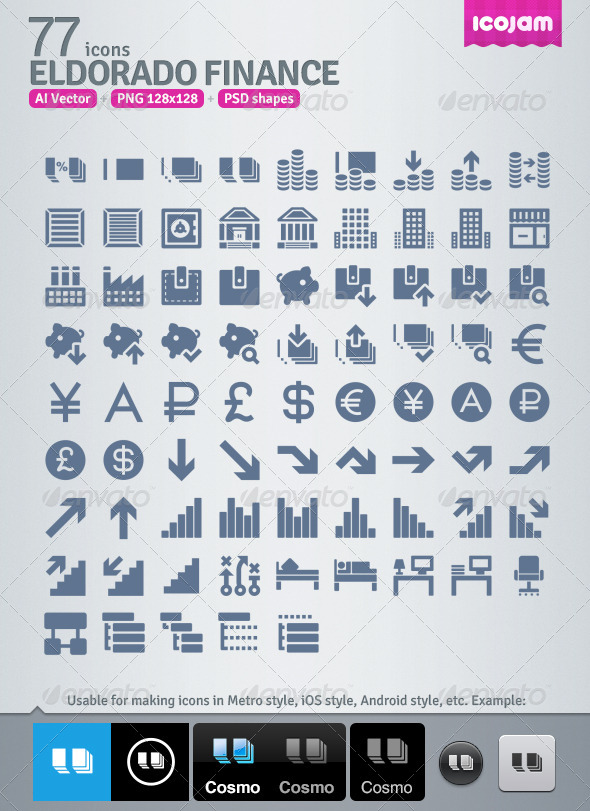 77 AI and PSD Finance strict Icons - Business Icons