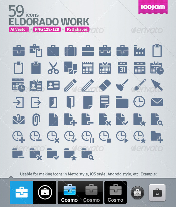 59 AI and PSD Work strict Icons - Business Icons