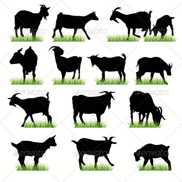 Goats Silhouettes Set