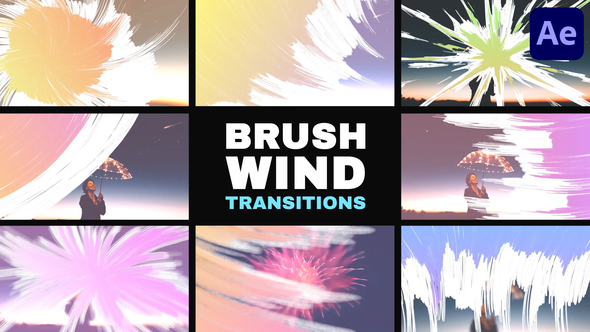 Brush Wind Transitions for After Effects Elements template preview