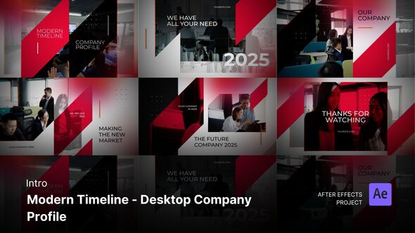 Intro/Opening - Modern Timeline - Desktop Company Profile  After Effects Project Files Openers template preview