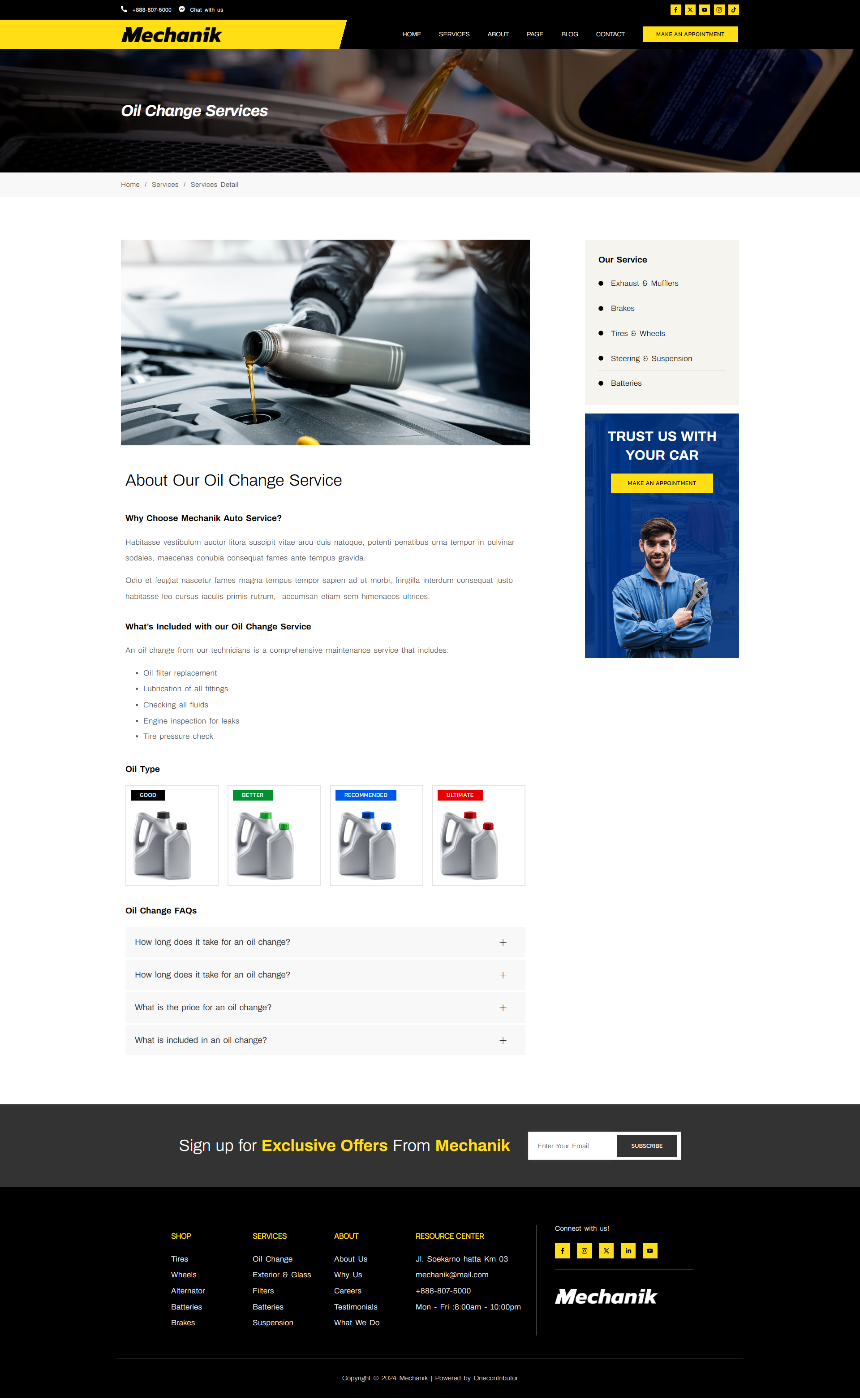 Mechanik - Car Repair & Auto Services Elementor Template Kit by ...