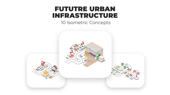 Fututre Urban Infrastructure - Isometric Concepts Elements template preview