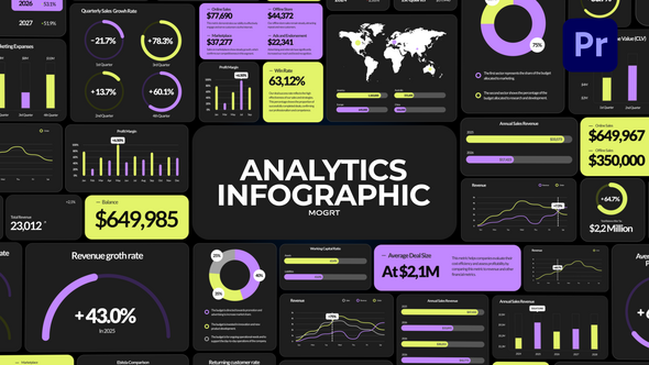 Analytics Infographics for Premiere Pro | Business Graphics & Charts Premiere Pro template preview