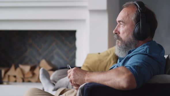 Trendy Senior Relaxing with Music alt