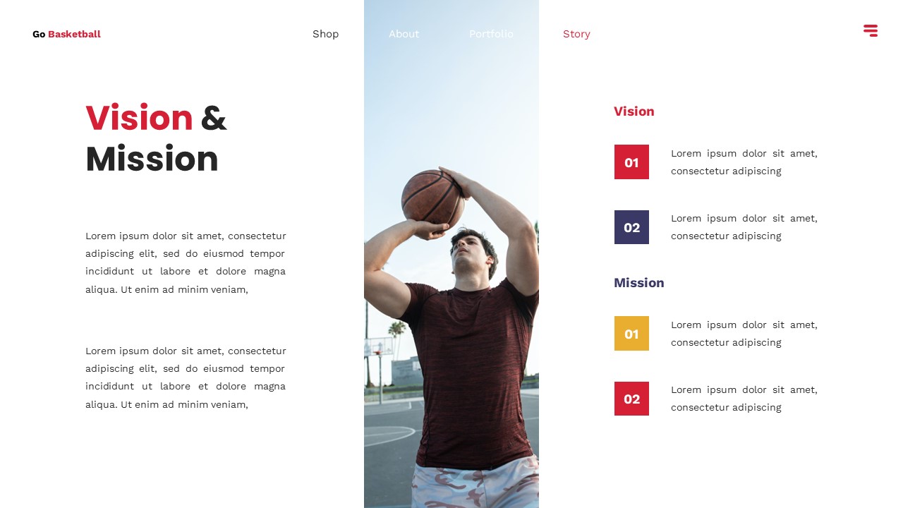Go Basketball - Basketball Google Slide Templates, Presentation Templates