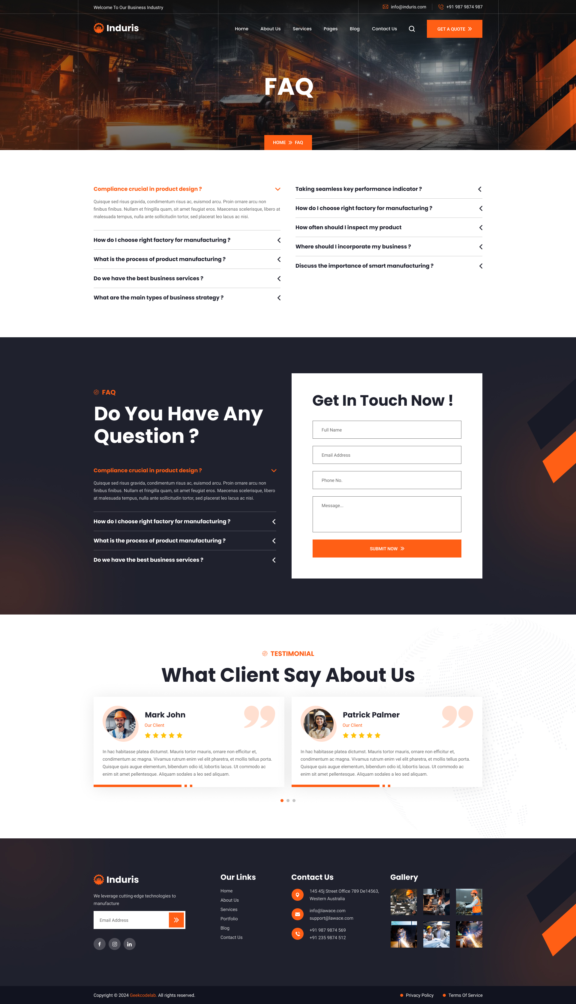 Induris - Factory & Industrial Figma Template by GeekCodeLab | ThemeForest