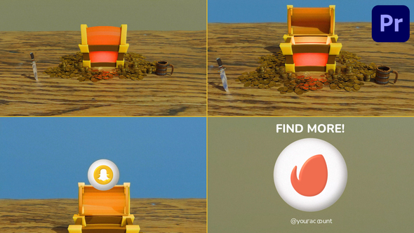 Treasure Chest Logo Reveal for Premiere Pro Premiere Pro template preview