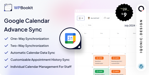 WPBookit  Google Calendar Advanced Sync (Addon)