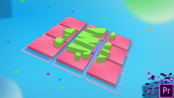 3D Mosaic Color Logo Premiere Pro template preview
