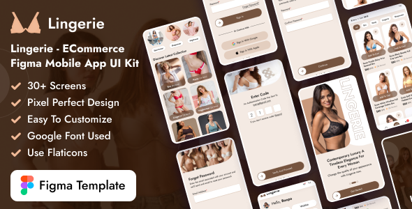 Lingerie - eCommerce Figma Mobile App UI Kit