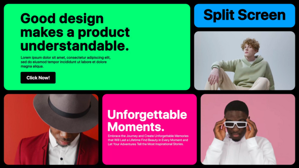 Colorful Bento Multiscreen Slideshow Openers template preview