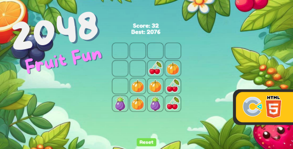 2048 Fruit Fun - HTML 5 (C3p)