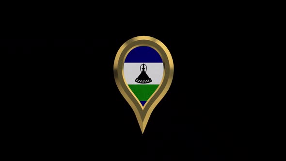 Lesotho 3D Rotating Location Gold Pin Icon alt