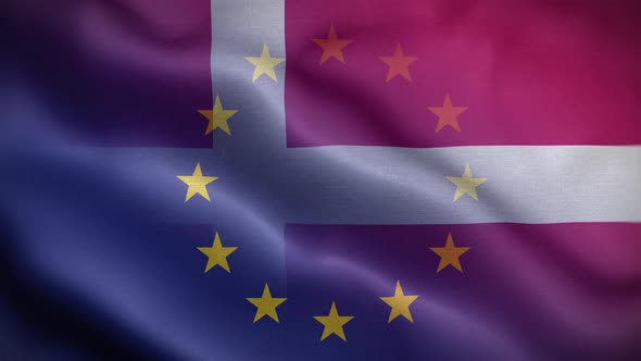 EU Denmark Flag Loop Background 4K