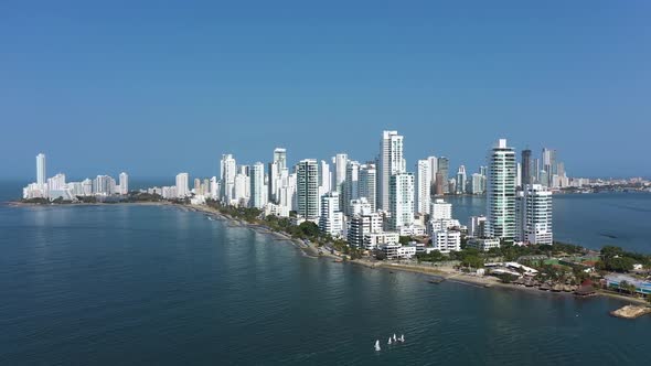 The Cartagena De Indias in Colombia Beautiful Panorama Aerial View