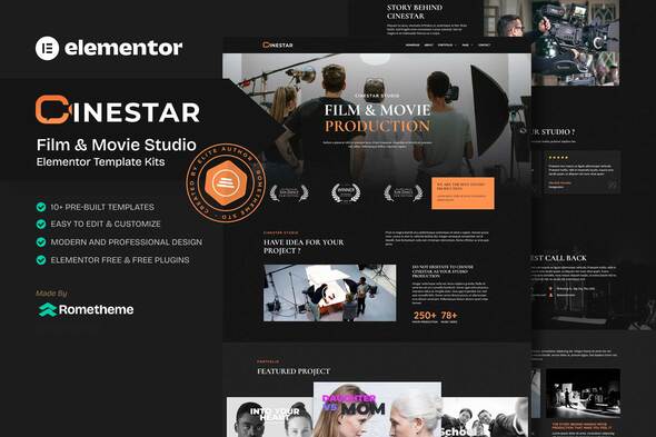 Cinestar - Film & Video Production Elementor Template Kit