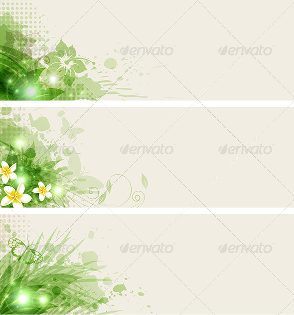 Green Abstract Banners - Backgrounds Decorative