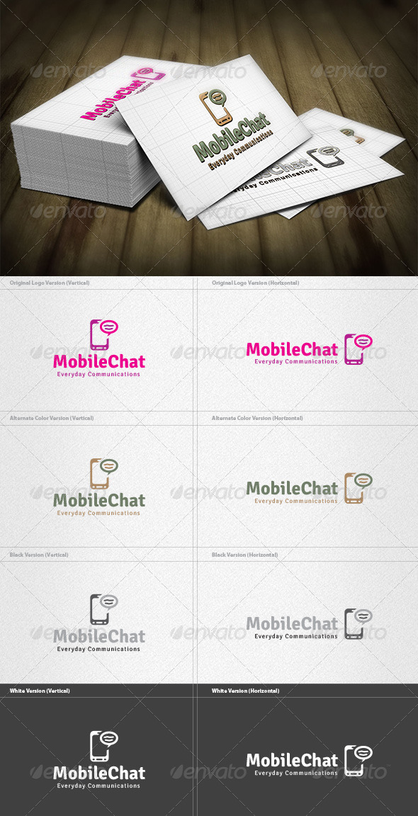 Mobile Chat Logo - Symbols Logo Templates
