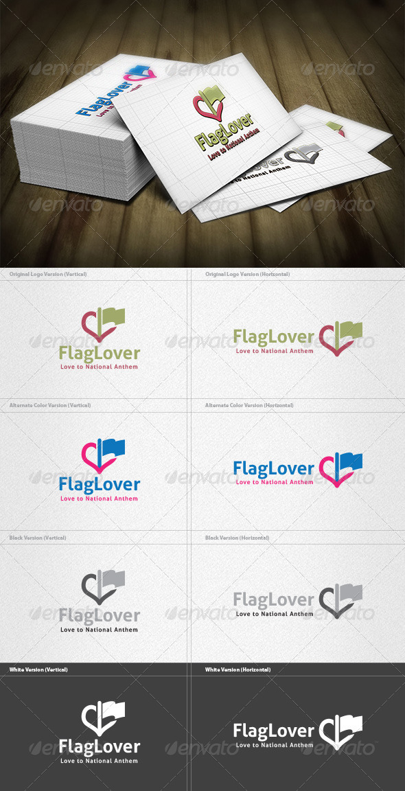 Flag Lover Logo - Vector Abstract