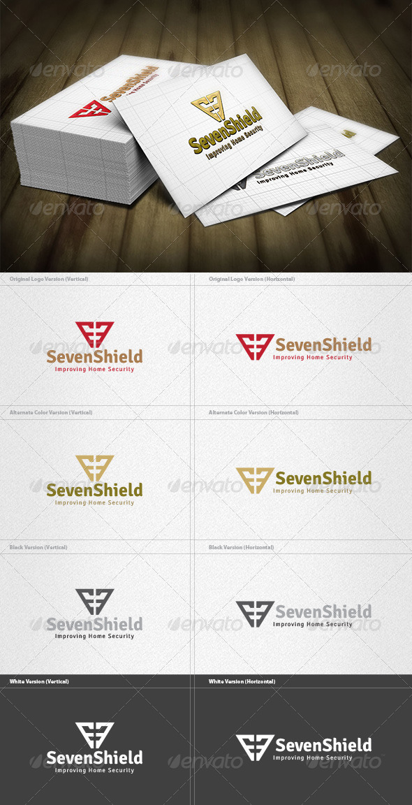 Seven Shield Logo - Numbers Logo Templates