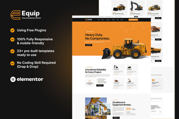 Equip - Heavy Equipment Rental Elementor Template Kit