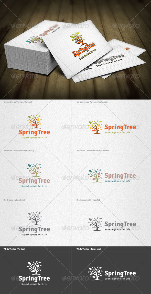 Spring Tree Logo - Nature Logo Templates