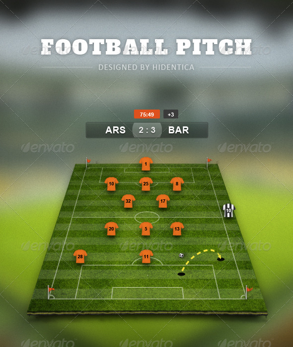 Football Pitch PSD by hidentica GraphicRiver