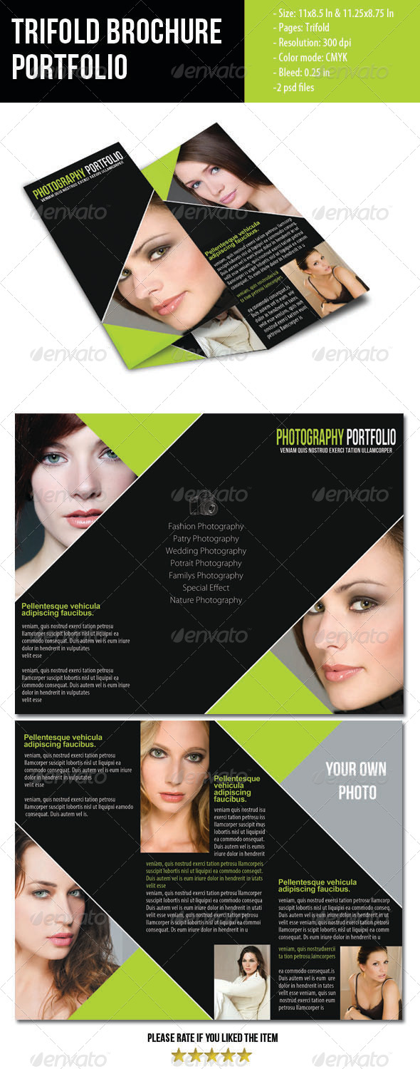 Portfolio Trifold Brochure for Photographer - Portfolio Brochures